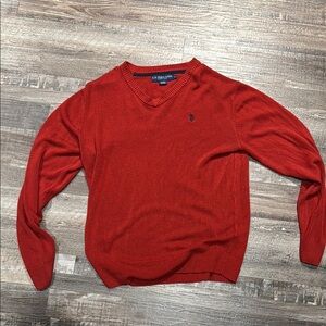 U.S. Polo Assn. Red V-Neck Sweater